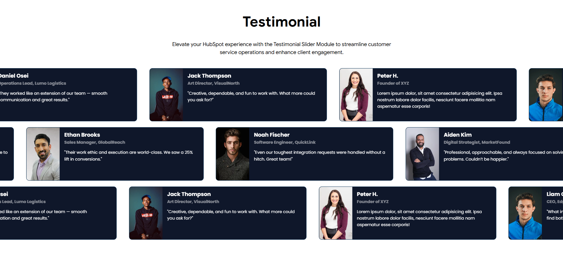 Flexible Testimonial Slider